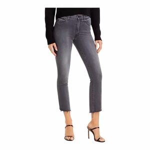 MOTHER Insider Crop Step Fray 27 Moonlight Kick Flare Raw Hem Jeans